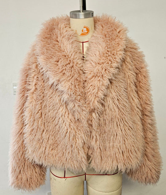 Damen Kunstpelzjacke im modischen Oversized-Schnitt R&B