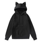 Damen Kapuzenpullover mit Katzenohren und weichem Innenfutter R&B