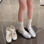 Damen elegante Mary Jane Ballerinas mit dekorativem Riemchen und komfortablem Fußbett R&B