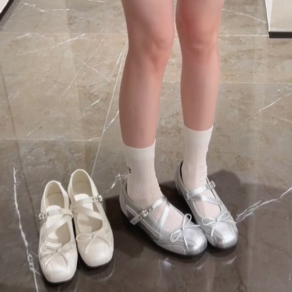 Damen elegante Mary Jane Ballerinas mit dekorativem Riemchen und komfortablem Fußbett R&B