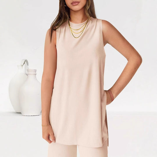 Damen Legere Oberteil und weite Hose Set R&B