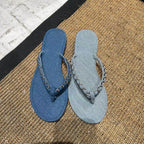 Damen Zehentrenner-Sandalen mit modischem Kettenakzent und ergonomischem Fußbett R&B