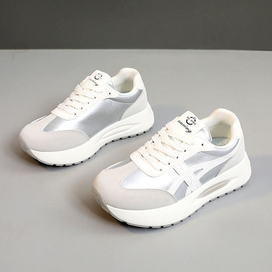 Damen Plattform-Sneaker mit atmungsaktiver Mesh-Oberfläche und stoßdämpfendem Sohlenprofil R&B