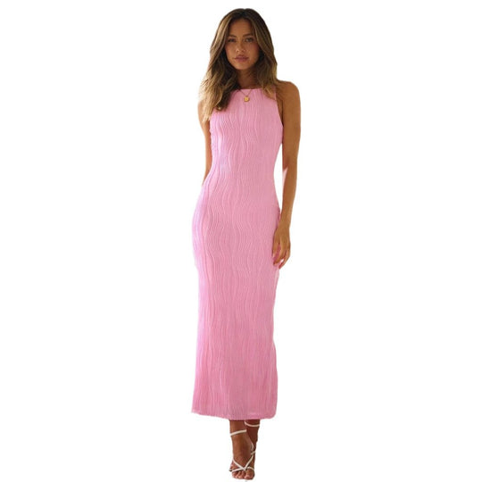 Damen Bodycon Maxikleid im modernen Streifen-Design R&B