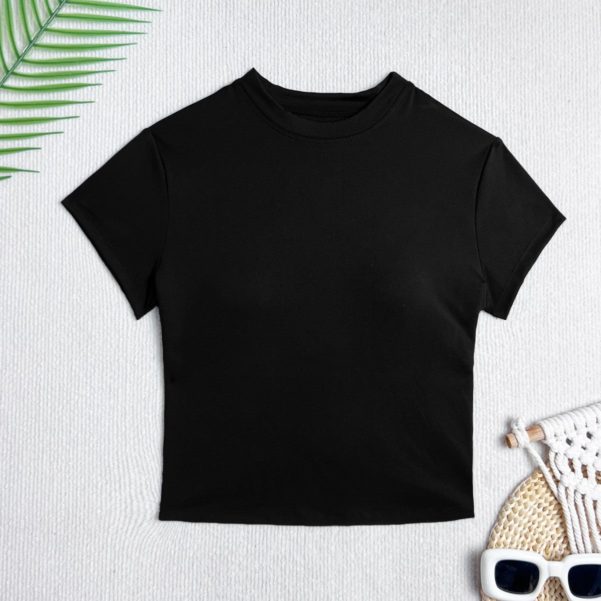 Damen Crop-Top mit kreativem Rückendesign und figurbetonender Passform R&B