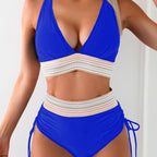 Damen Bikini-Set mit doppeltem Oberteil und verstellbaren Ruffy-Bindungen R&B