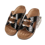 Damen elegante Slide-Sandalen mit modischem Design und glänzenden Akzenten R&B