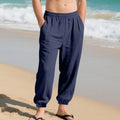 Herren lässige Strandhose mit elastischem Bund und praktischen seitlichen Taschen R&B