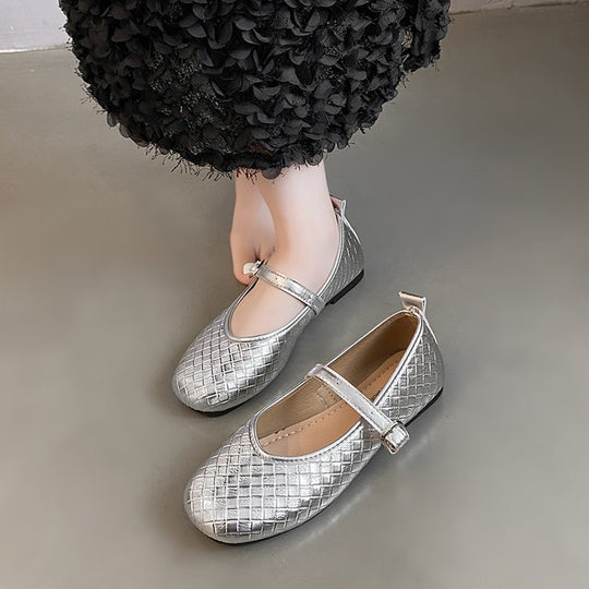 Damen Ballerinas mit stylishem Riemen und glänzender Oberfläche R&B