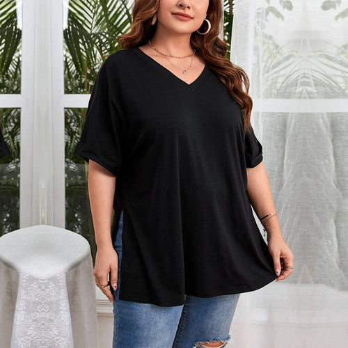Damen V-Ausschnitt T-Shirt R&B