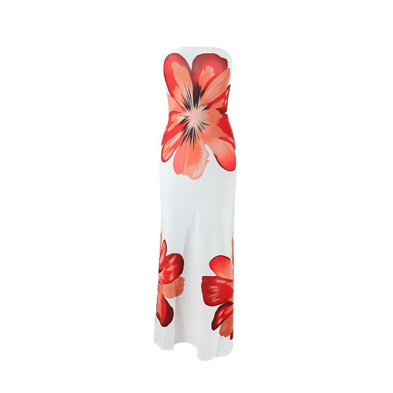Damen strapazieres Maxikleid im exklusiven Design mit floralem Druck R&B