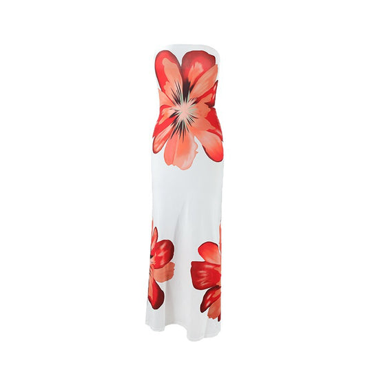 Damen strapazieres Maxikleid im exklusiven Design mit floralem Druck R&B