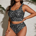 Damen Hochgeschnittener Bikini mit floralem Design und sportlichem Crop-Top R&B