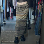 Damen Maxi-Rock mit floralen Mustern und eleganter Spitzenbordüre R&B