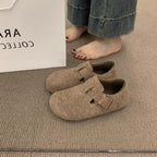 Damen Filz Clogs mit modischem Riemchen und bequemem Fußbett R&B