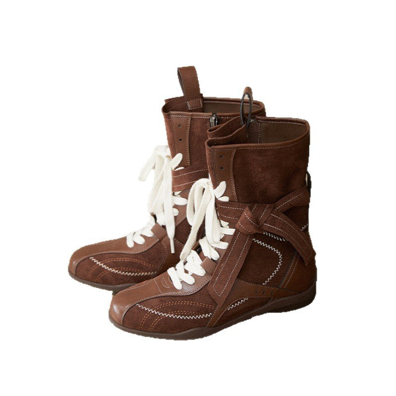 Damen modische Freizeitstiefel mit stylishen Schnürdetails und hohem Komfort R&B