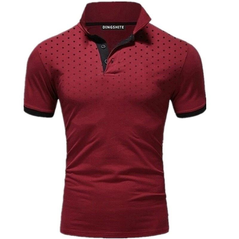 Herren Poloshirt mit modernen Punktdesign und atmungsaktiven Eigenschaften R&B
