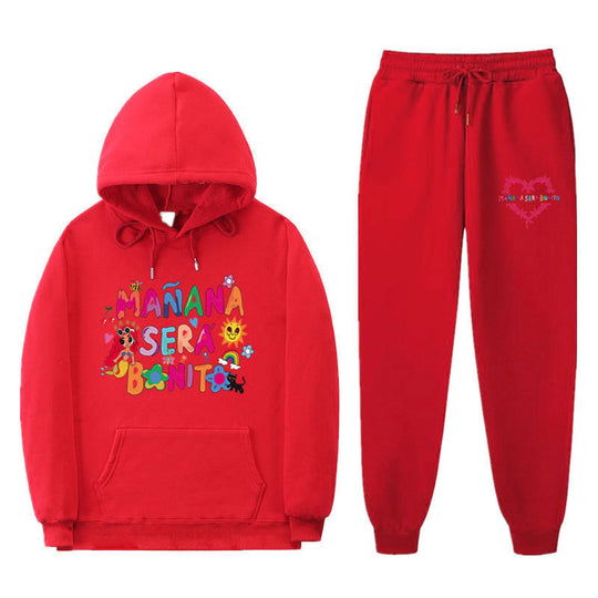 Damen Sweatshirt- und Jogginghose-Set mit buntem Aufdruck R&B