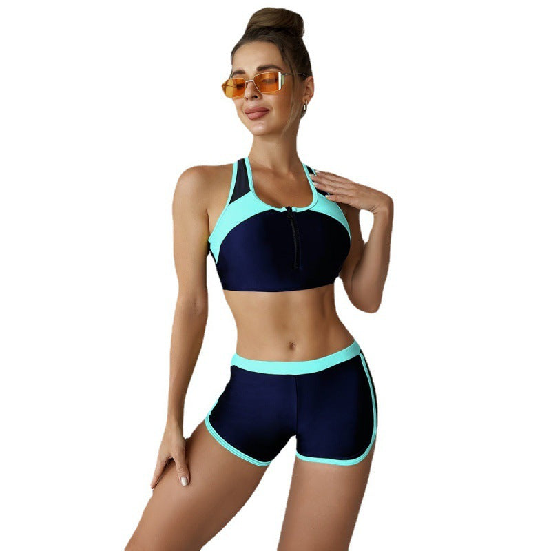 Damen Activewear Set mit Reißverschluss und Hochleistungsstoffen R&B