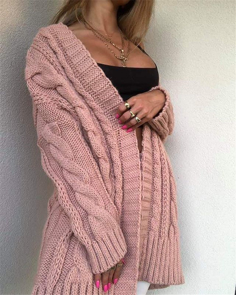 Damen Grobstrickpullover mit offener Schulter und strukturiertem Zopfdesign R&B