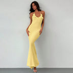 Damen glitzerndes Maxikleid mit eleganten Blumenapplikationen R&B