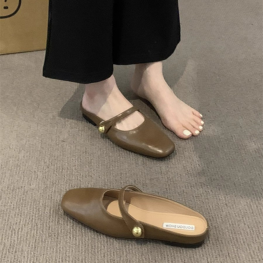 Damen elegante Ballerina-Slipper mit modischem Riemchen und Komfort-Innensohle R&B