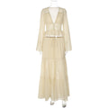 Damen Zweiteiliges Maxi-Kleid mit transparentem Oberteil und elastischem Bund R&B