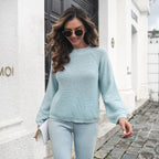 Damen lässiger Strickpullover mit weitem Arm R&B
