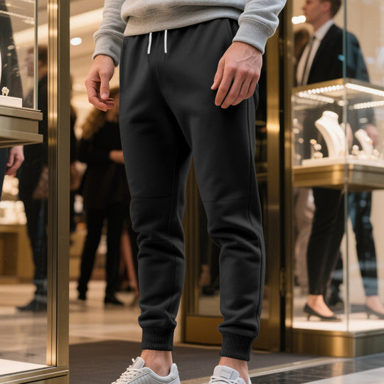 Herren Freizeit Jogginghose mit seitlichem Kontrast und elastischem Bund R&B