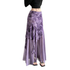 Damen Maxi-Rock mit floralem Design und asymmetrischem Schnitt R&B