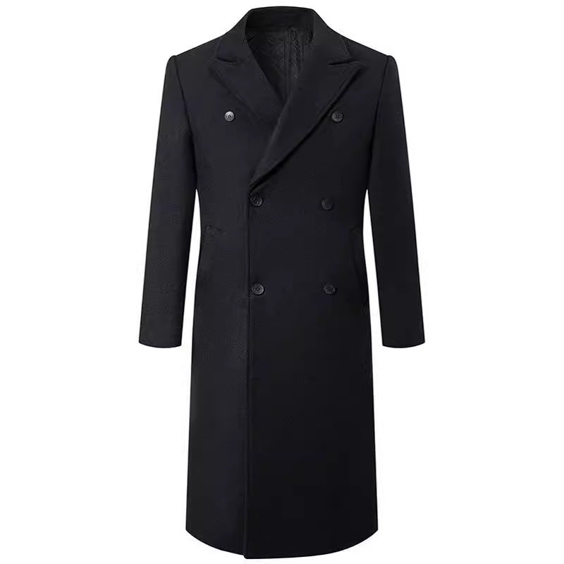 Herren eleganter Doppelt verschlussschnitt Mantel mit traditionellen Kragen R&B