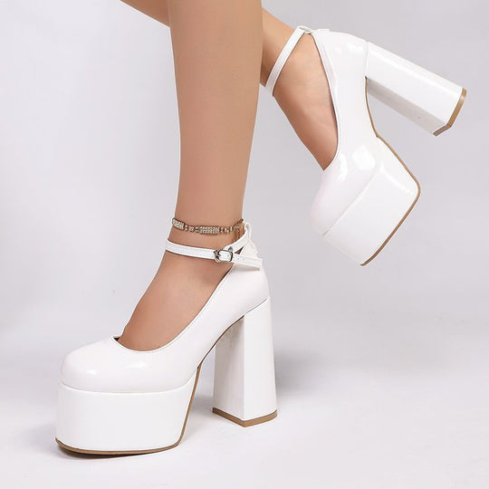 Damen Plateau-High Heels mit schickem Riemendesign R&B