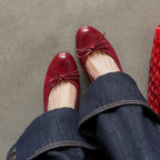Damen Ballerinas aus hochwertigem Leder mit zierlichem Schleifenakzent R&B