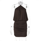 Damen Raffiniertes Wickelkleid mit Spaghetti-Trägern und gerafftem Saum R&B