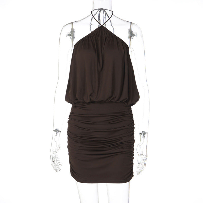 Damen Raffiniertes Wickelkleid mit Spaghetti-Trägern und gerafftem Saum R&B