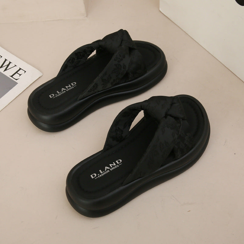 Damen komfortable Riemensandalen mit elegantem Knoten-Design EB