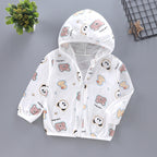 Unisex nan leichte Kapuzenjacke für Kleinkinder mit süßem Tierprint und Reißverschluss  R&B
