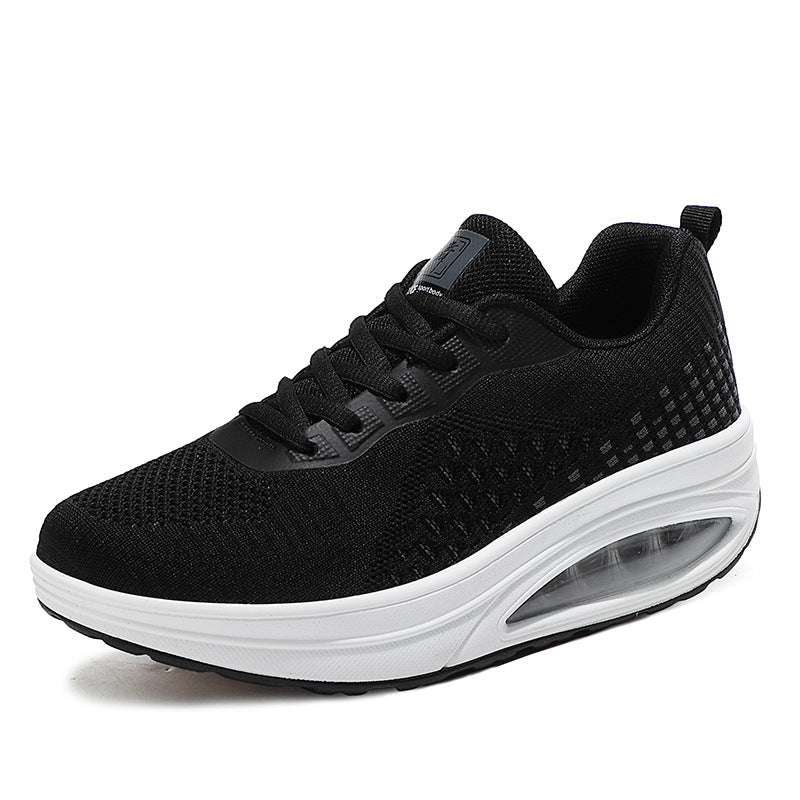 Damen nan keilabsatz-Walkingschuh mit sichtbarem Luftkissen, atmungsaktivem Strickobermaterial und rutschfester Laufsohle R&B