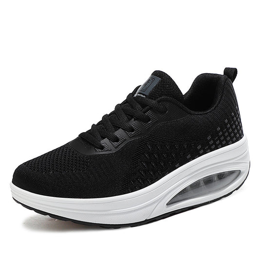 Damen nan keilabsatz-Walkingschuh mit sichtbarem Luftkissen, atmungsaktivem Strickobermaterial und rutschfester Laufsohle R&B