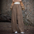 Damen weite Leinenhose mit strukturiertem Finish R&B