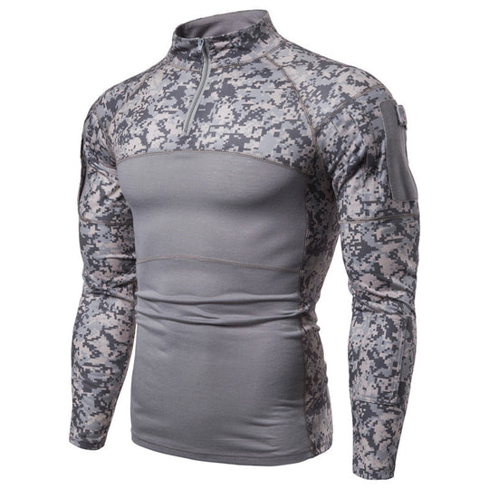 Herren Funktionsshirt mit Stehkragen und innovativem Camouflage-Design R&B