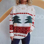Damen festlicher Strickpullover mit weihnachtlichem Motiv und weichem Material R&B