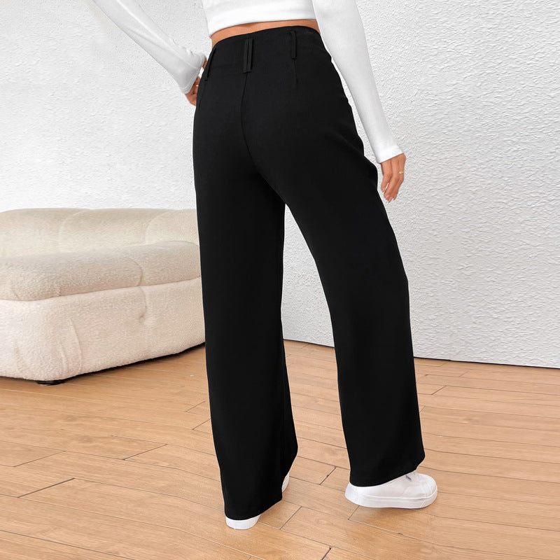 Damen Hochtaillierte weite Stoffhose R&B