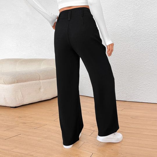 Damen Hochtaillierte weite Stoffhose R&B