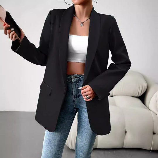Damen Taillierter Offener Blazer R&B