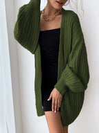 Damen Weitgeschnittener Strickcardigan mit strukturiertem Rippdesign R&B