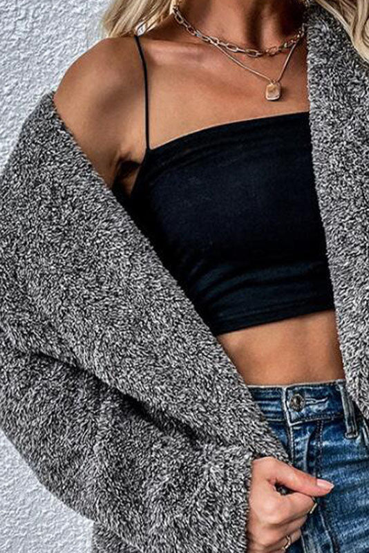 R&B | In Control Charcoal Gray Sherpa Shacket