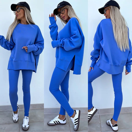 Damen lässiger Oversized-Sweater und leggings im Set R&B