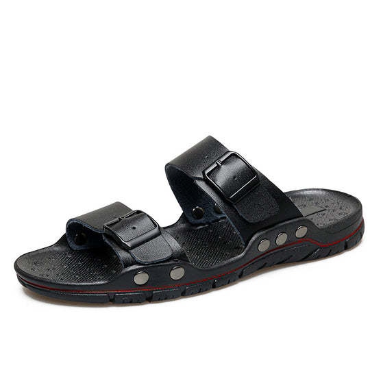Herren Bequeme Leder-Sandalen mit verstellbaren Riemen R&B