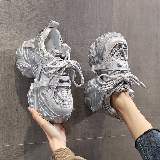 Damen Chunky Sneakers mit reflektierenden Akzenten und verstärktem Dämpfungssystem R&B
